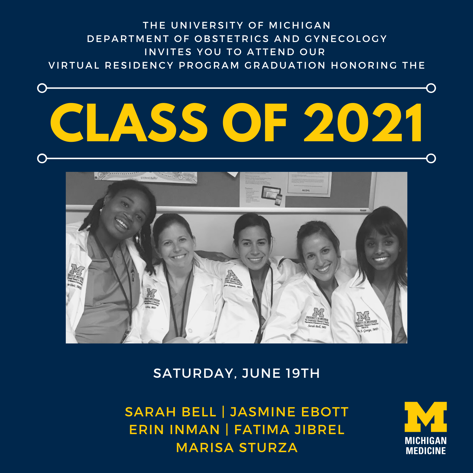 2021 Virtual ObGyn Residency Graduation Obstetrics and Gynecology